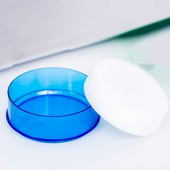 Pawsdot 2Pcs Blue Plastic Round Finger Tip Moisteners for Cashiers in Office Supplies and Banking