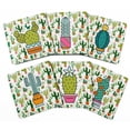 thumbnail image 1 of Inkdotpot Ensemble de 6 sous-Verres Faciles à Nettoyer 4 Pouces Carrés-Réutilisables - Cactus, 1 of 8
