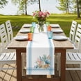 thumbnail image 4 of Table Runners 70 Inches Long Dress Scarves, Blue Coastal Farmhouse Coffee/Dining/Kitchen Table Decor, Holiday Table Runner, Nautical Starfish Eucalyptus Leaf Coral Striped 13x70 Inch, 4 of 9