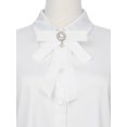 thumbnail image 4 of INSPIRE CHIC Vintage Pearl Ribbon Bow Brooch Pin for Women Velvet Pre-tied Collar Clip Brooches Lapel Pins Suit Dress One Size White, 4 of 5
