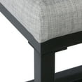thumbnail image 5 of Open Back Metal Counter Stool with Fabric Upholstered Padded Seat Gray and Black - Saltoro Sherpi, 5 of 6