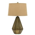 thumbnail image 1 of Benjara BM224710 Metal Table Lamp with Bottle Design Base & Faceted Sides, Antique Gold, 1 of 1