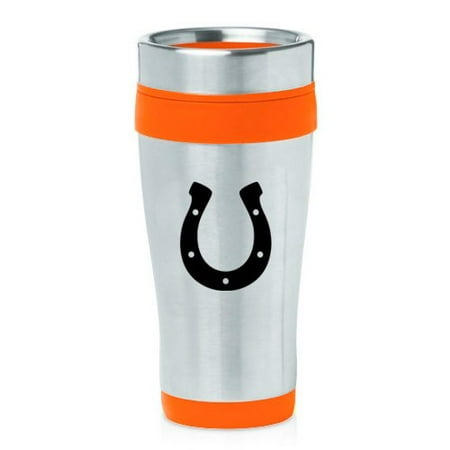 

16 oz Insulated Stainless Steel Travel Mug Horseshoe (Orange)