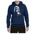 thumbnail image 2 of Manilyn Monroe Skull Face and Body Tattoo | Mens Pop Culture Hooded Sweatshirt Graphic Hoodie, Navy, Small, 2 of 4