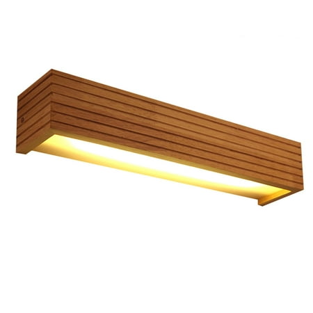 

Wooden Led Light Mirror Front Wall Lamp Vanity Light For Bathroom Bedroom Home