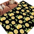 thumbnail image 2 of 6'x9' Area Rugs, Summer Lemon Indoor Outdoor Area Rug for Living Room Bedroom, Country Fruit Leaf Black Watercolor Washable Bathroom Rugs Kitchen Floor Carpet Mats Home Decor Aesthetic, 2 of 8
