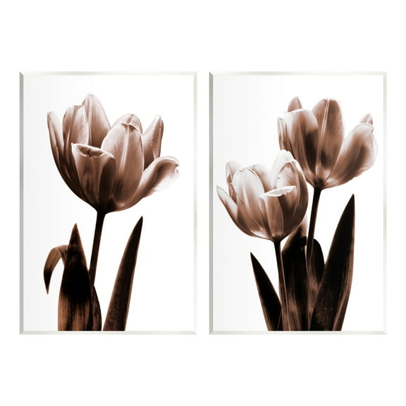Stupell Industries Modern Tulip Silhouettes Botanical & Floral Photography Unframed Art Print Wall Art, 10 x 15, Set of 2