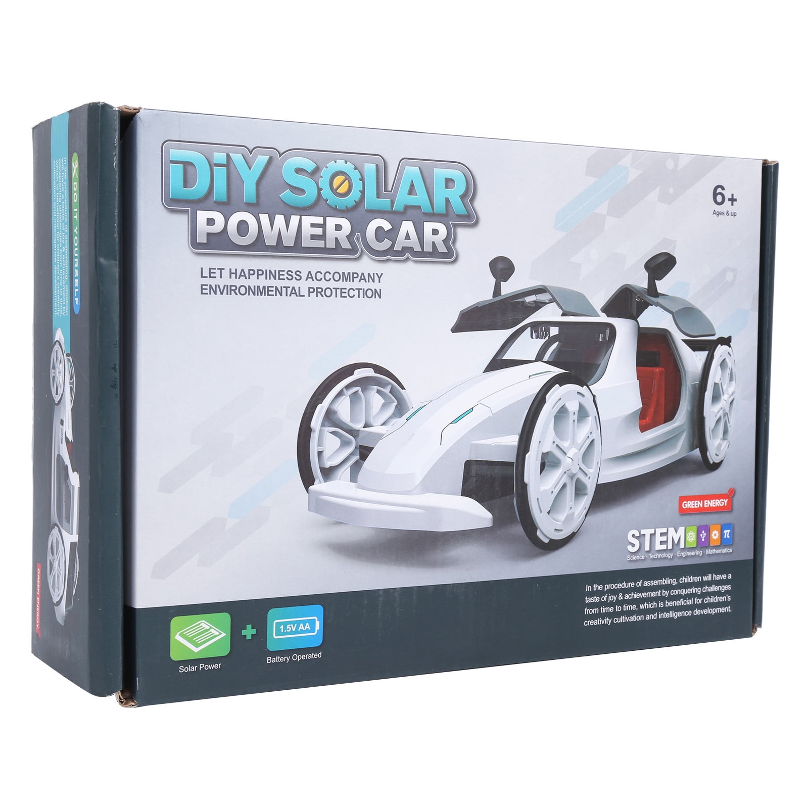 Solar Electric Toys Car, Self Assembled Openable Door Solar Toys Car