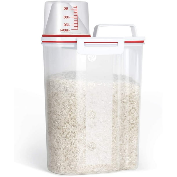 Rice Storage Bin Cereal Containers Dispenser With Bpa Free Plastic