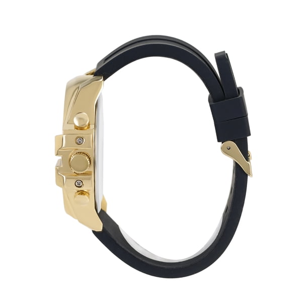 Ed Hardy Men's Black Silicone Strap Gold Analogue 61mm Watch with