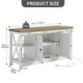 thumbnail image 4 of Dextrus Farmhouse TV Stand with Built in Power Outlet for TVs up to 55", Wood TV Media Console for Living Room, White, 4 of 10