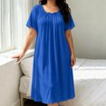 thumbnail image 2 of NominalSnug Womens Nightgown Scalloped Neck Short Sleeve Loose Midi Sleep Dress Loungewear, 2 of 6