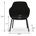 thumbnail image 2 of Bowery Hill 17" Modern Fabric and Metal Side Chair with 4 Metal Legs in Onyx, 2 of 3
