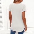 thumbnail image 4 of Casual Tops for Women, Womens Tops, Crew Neck T Shirts for Women, Heevina Short Sleeve Shirts for Women Solid Color Waffle Crewneck Casual Spring Summer Blouse Comfy Trendy Tshirt, White 3XL, 4 of 4