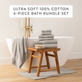 thumbnail image 5 of 6-Pack Bathroom Essentials Bath Towel Set in Light Gray - Soft and Absorbent for Quick Drying by Comfort Canopy, 5 of 10