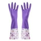 thumbnail image 1 of Guantes de Limpieza Largos de Terciopelo y Goma con Diseño de Flores | Guantes Antideslizantes para Lavavajillas y Lavado de Coches | Forrados En Algodón, Resistentes Al Calor, Talla M (7,5-8,5 Cm) |, 1 of 5