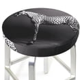 thumbnail image 3 of Balery Monochrome Leopard Horse Round Bar Stool Seat Covers Velvet Fabric Adjustable Protects from Scratches and Stains for 14-17 Inch Chair-12 inch, 3 of 7