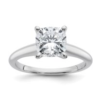Auriga Fine Jewelry 14k White Gold 2.25 carat Cushion LG Diamond Solitaire Ring for Women Size 7