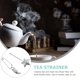 thumbnail image 4 of 2 piezas de colador de hojas sueltas para té, tetera de acero inoxidable con pinza plateada, tetera de viaje de acero, 4 of 6