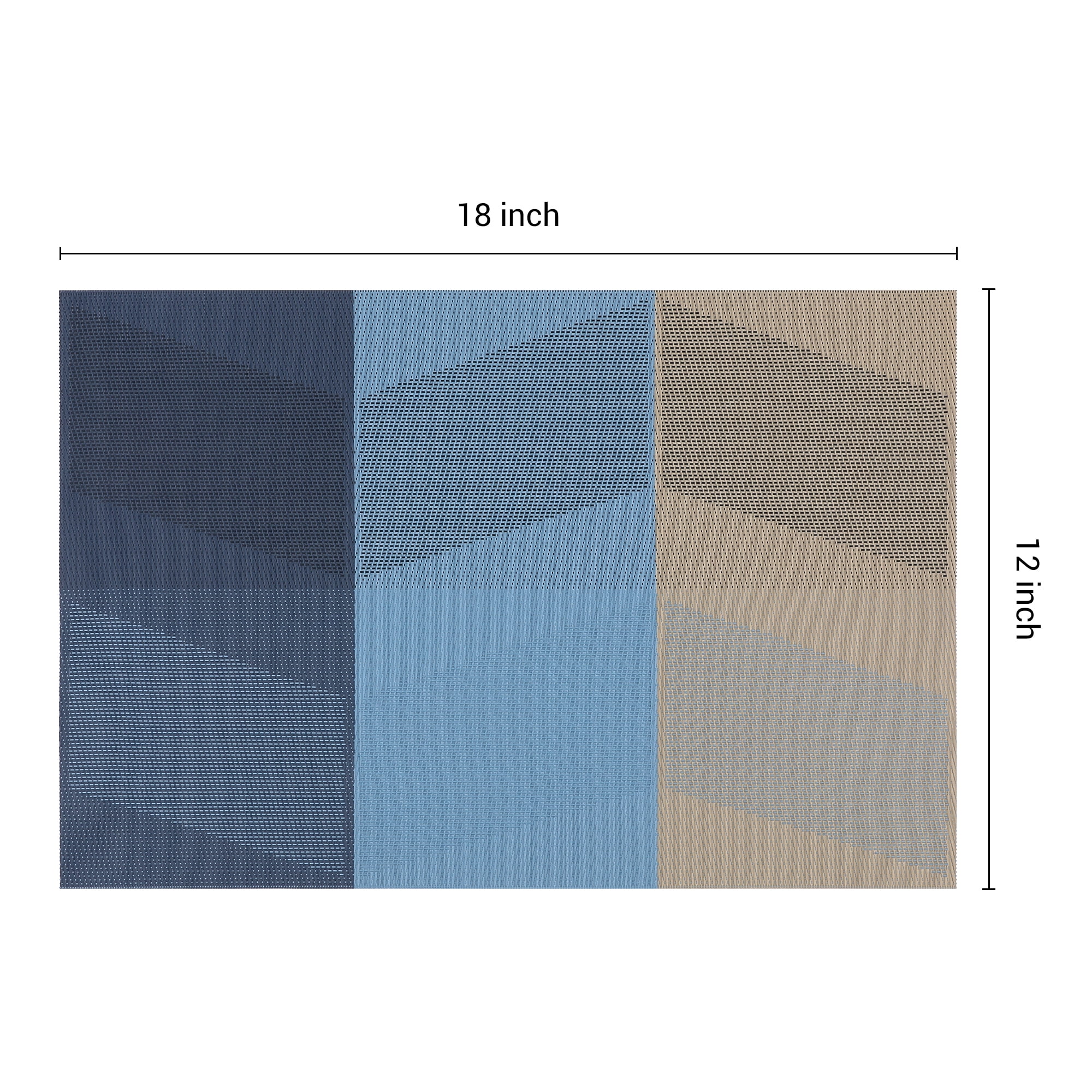 Unique Bargains Set of 6 Placemats for Dining Table Decor Wipeable Table Mat Blue