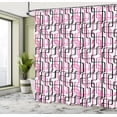 thumbnail image 4 of Ambesonne Geometric Shower Curtain, Wavy Lines Funky, 69"Wx84"L, Hot Pink White Black, 4 of 4