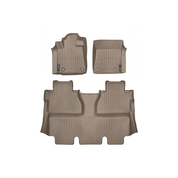 WeatherTech Custom Fit FloorLiners compatible with 2014-2021 Toyota Tundra - 1st & 2nd Row, Tan