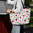 thumbnail image 4 of Wukai Tulips Flowers Print Zipper Bag,large Beach Tote Bag,Waterproof Sandproof Bag,Grocery and Picnic Tote Travel Bag, 4 of 5