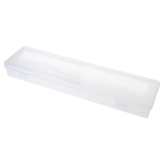 Tizuqe 14 Inch Plastic Tool Box with Transparent Lid Rectangular Long Storage Case Large Compartment Parts Organizer Container