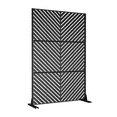 thumbnail image 4 of MAYEERTY 72*47" Outdoor Black Metal Privacy Panel Screen for Patio, Parallel Line Pattern, 4 of 5