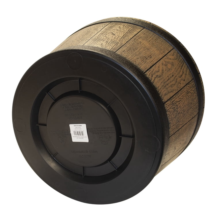 Misco Resin Barrel Planter, 20.5-Inch Brown, 2-Pack photo 5
