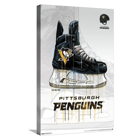 NHL Pittsburgh Penguins - Drip Skate 21 Canvas Wall Poster, 14.725" x 22.375"