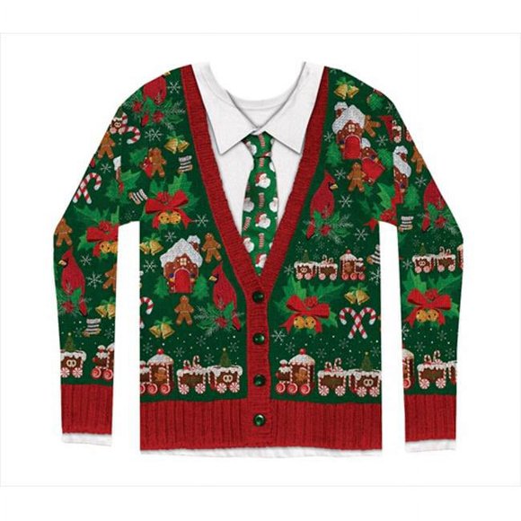 Faux Real F115779 Faux Real Shirts Mens Ugly Xmas Cardigan - Medium