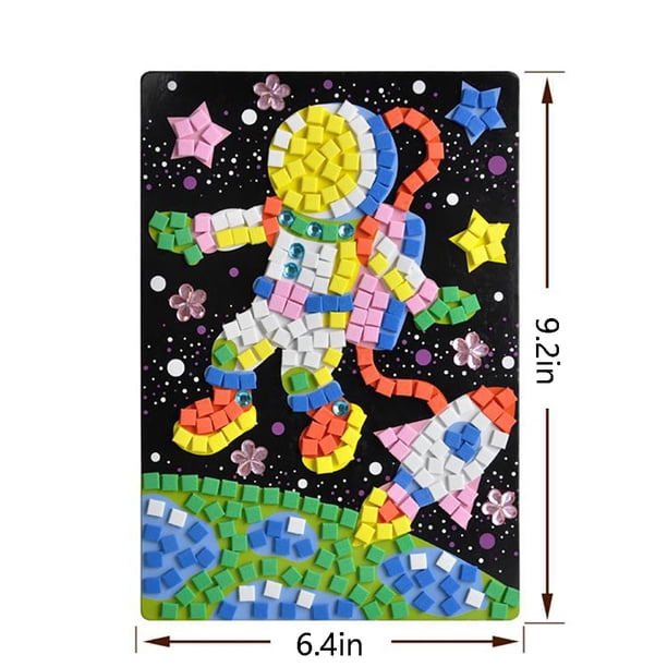 16 Pièces Kit Mosaïques Collantes Autocollants DIY Créatifs Pour Enfants - Différents Motifs Amusants