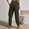 thumbnail image 4 of SIYUDAN Pants For Women Ladies Casual Pants Army Green Adult Pants Women Loose Yoga Pants For Women Wide Leg Womens Pants With Pockets Summer Pants, 4 of 4