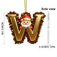thumbnail image 3 of DAMAI 26 Letter Gold Christmas Ornaments With Cartoon Santa Claus- 2D Initial Ornaments for Christmas Tree, Personalized Name Decorations with Alphabet Letters for Holiday Decor, 3 of 3