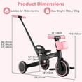 thumbnail image 4 of Tricycle 6-en-1 pour Tout-Petits INFANS, Convertit Draisienne en Tricycle avec Poignée de Poussée et Siège Ajustables, Conversion à Pédales, Roues Arrière Rétractables pour 18 à 60 Mois, 4 of 9