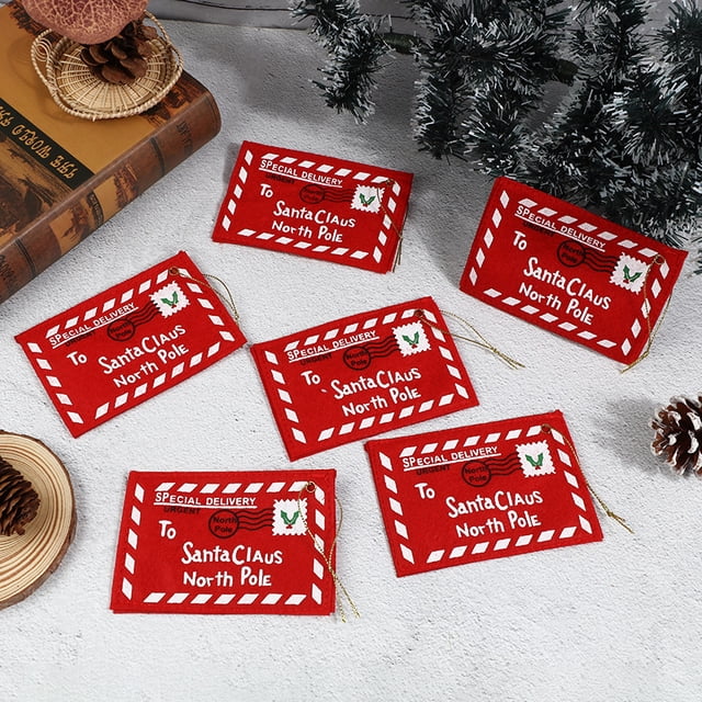 10 sobres navideños, sobre de fieltro navideño para Papá Noel, hermosa decoración para árboles de Navidad