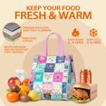 thumbnail image 5 of Pioneer Flower Floral Print Pattern Insulated Lunch Bag for Women & Adults,Large Portable Soft Cooler Lunch Bag,Thermal Food Storage Tote with Pearl Cotton,8.66L,8.75x5.75x9.5 Inch, 5 of 6