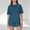 Blue, variant on Womens 2 Piece Outfits Loungewear Sets Summer Shorts and Short Sleeve Crew Neck Casual Solid Pajamas