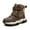 Brown, variant on SKIUHS Boys Girls Snow Boots Water-Resistant Outdoor Sport Slip Resistant Cold Weather Unisex Shoes
