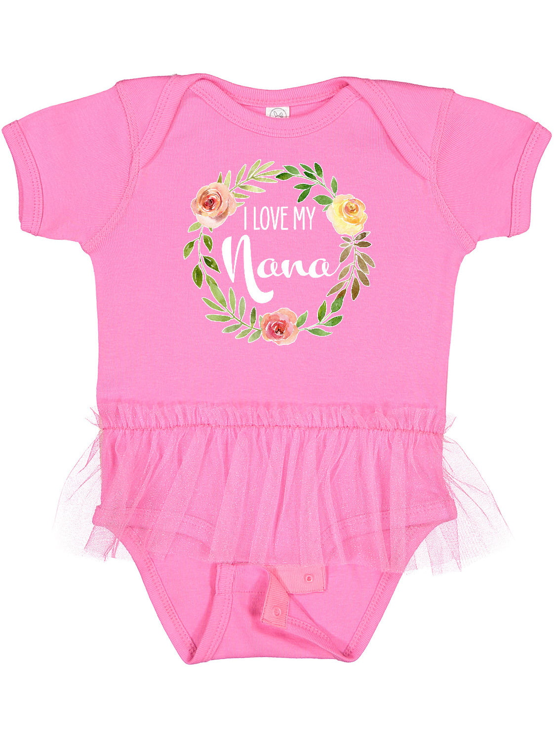 inktastic My Nana Loves Me with Cute Kitten and Flowers Infant Tutu Bodysuit 