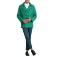 thumbnail image 2 of INSPIRE CHIC Double Breasted Coat for Men's Notched Collar Formal Classic Peacoat S Green, 2 of 6