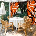 thumbnail image 3 of Outdoor Curtains for Patio Waterproof Orange Black Circle Lines Indoor/Outdoor Curtain Tiebacks Stripe Modern Abstract Art Privacy Sun Block Grommet Drapes for Pergolas Gazebo 2 Panel 54x108 Inch, 3 of 9