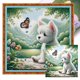thumbnail image 1 of Kit Punto Cruz Perro Impreso Hilo Algodón Ecológico Bordado Arte 40x40cm 11CT, 1 of 9