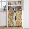 thumbnail image 6 of Gray Green Boho Floral Kitchen Curtain for Berdoom Living Room Cafe 54 Inch Length, Vintage Abstract Ethnic Flowers Tiers Curtains Light Filtering Drapes Window Treatment 2 Panels 52"Wx54"L, 6 of 8
