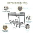 thumbnail image 6 of Novogratz Maxwell Twin-Over-Twin Metal Bunk Bed with Ladder and Guardrails, Easy Assembly, Grey, 6 of 19
