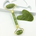 thumbnail image 2 of Rodillo de Jade y juego de Gua Sha, rodillo de masaje, tablero Guasha, cabezales dobles, masajeador de rodillo de belleza Jade StoneJade, 2 of 5
