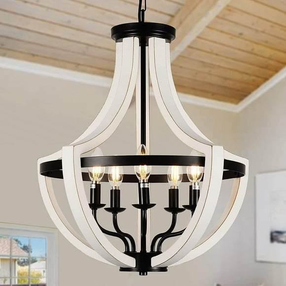 Modern White Solid Wood Chandeliers