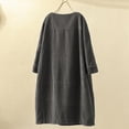 thumbnail image 4 of CEHVOM Robe Décontractée pour Femmes Grande Taille Col Rond Manches Longues en Velours Côtelé avec Poches, 4 of 4