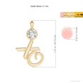thumbnail image 3 of ANGARA Natural Bezel-Set Diamond XO Pendant in 14K Yellow Gold for Women (Size-5.1mm| Color-G| Clarity-VS2) | April Birthstone, Anniversary, Jewelry Gift for Women | Natural Diamond Necklace, 3 of 7